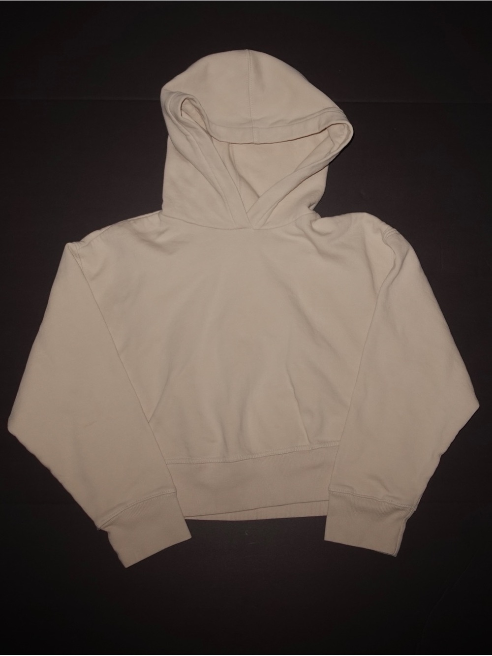 Zara white cropped hoodie in a S